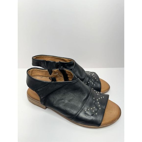 Miz Mooz Shoes - Miz Mooz Sandals Womens Size 9US Black Leather Open Toe Ankle Strap
